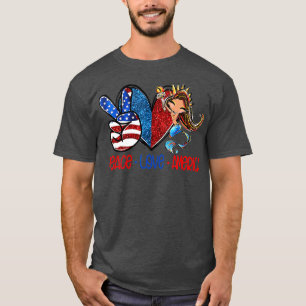 Peace Kärlek America US Flagga American Sjöjungfru T Shirt