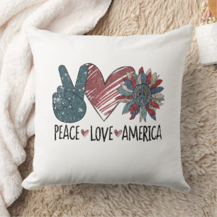 Peace Kärlek Amerika Kudde