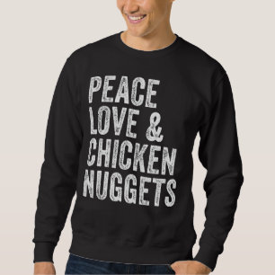 Peace Kärlek and Chicken Nuggets Chicken Vintage Lång Ärmad Tröja