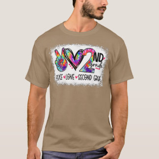 Peace Kärlek andra Klass Tie Dye Student Lärare Bl T Shirt