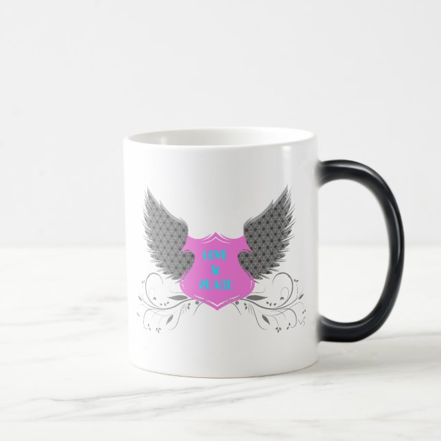 Peace Kärlek Angel Vingar Design Magisk Mugg (Höger)