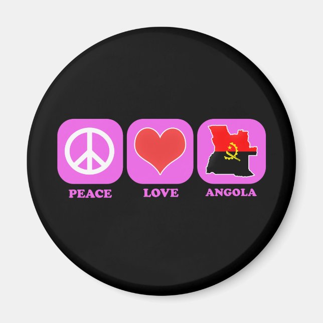 Peace Kärlek Angola Magnet (Framsidan)