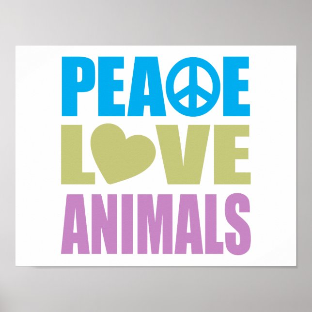 Peace Kärlek Animals Poster (Framsidan)
