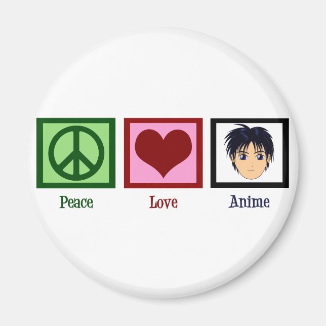 Peace Kärlek Anime Magnet (Framsidan)