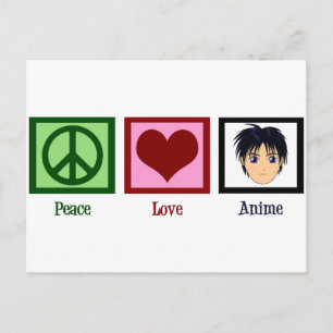 Peace Kärlek Anime Vykort