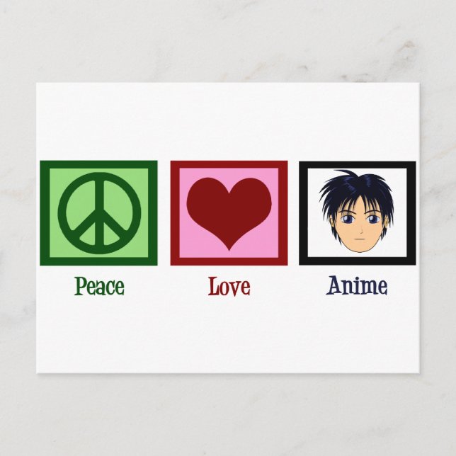Peace Kärlek Anime Vykort (Framsida)
