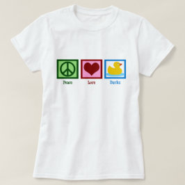 Peace Kärlek Ankor Cute Anka Kvinnors Cute Tee