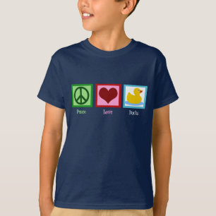 Peace Kärlek Ankor Cute Anka Mascot Kids T Shirt