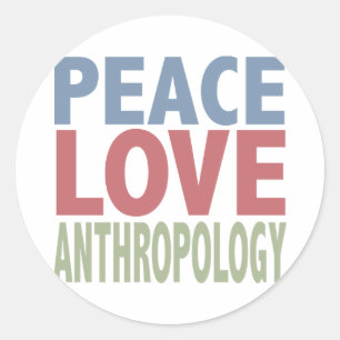 Peace Kärlek Antropology Runt Klistermärke