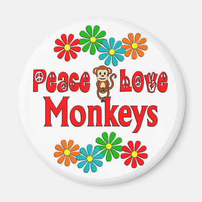 Peace Kärlek-apor Magnet (Framsidan)