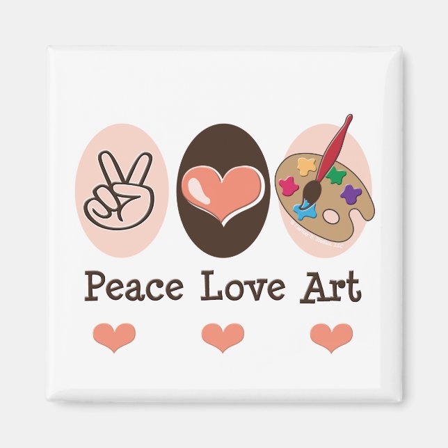 Peace Kärlek Art Magnet (Framsidan)