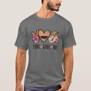 Peace Kärlek Art Painting Palette Cute Art Teacher T Shirt