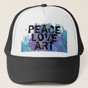 PEACE KÄRLEK ART-typ + målarbakgrund   Keps