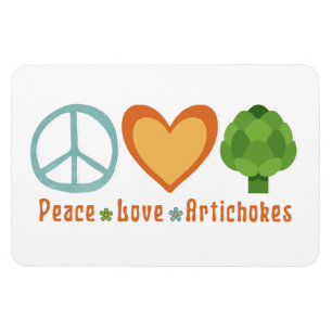 Peace Kärlek Artichokes Vegan Veggie Hippie Foodie Magnet