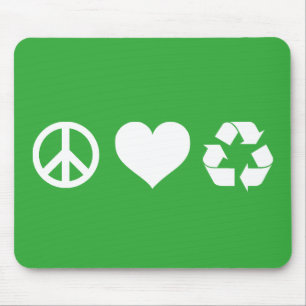 Peace Kärlek Återvinna Musmatta