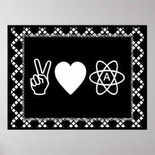 Peace Kärlek Atheism Poster