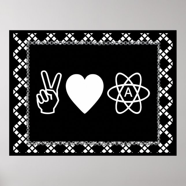 Peace Kärlek Atheism Poster (Framsidan)