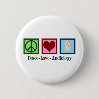 Peace Kärlek Audiology Cute Audiolog Knapp