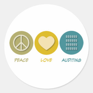 Peace Kärlek Auditing Runt Klistermärke