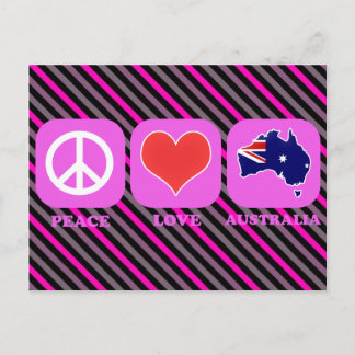 Peace Kärlek Australien Vykort