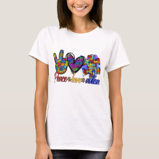 Peace Kärlek Autism, autism, medvetenhet om autism T Shirt