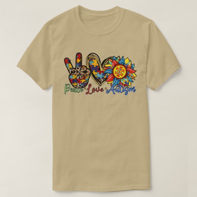 Peace Kärlek Autism Awareness Pop IT Fidget Leksak T Shirt (Design framsida)