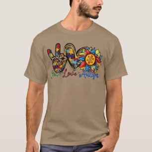Peace Kärlek Autism Awareness Pop IT Fidget Leksak T Shirt