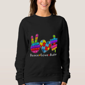Peace Kärlek Autism Poppin Autism Awareness Month  T Shirt