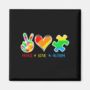Peace Kärlek Autism Puzzle Biet Ribbon Autism Awar Magnet