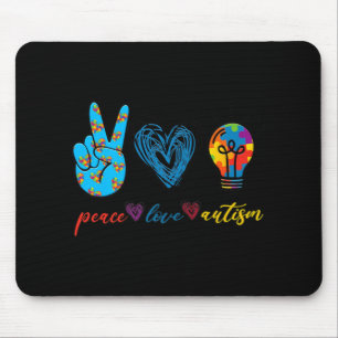 Peace Kärlek Autism Puzzle Ribbon Autism Awareness Musmatta