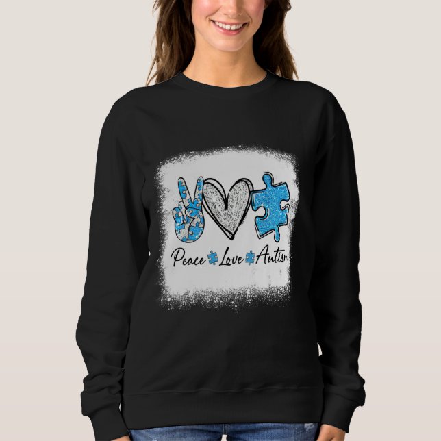 Peace Kärlek Autism T Shirt (Framsida)