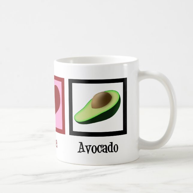 Peace Kärlek Avocado Kaffemugg (Höger)