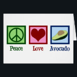 Peace Kärlek Avocado-kort Hälsningskort<br><div class="desc">Ett avokado-kort för söt,  fredstecken,  hjärta och grönt. Cute Peace Kärlek Avocado-kort för människor som kärlek guacamole.</div>