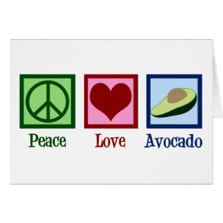 Peace Kärlek Avocado-kort Hälsningskort
