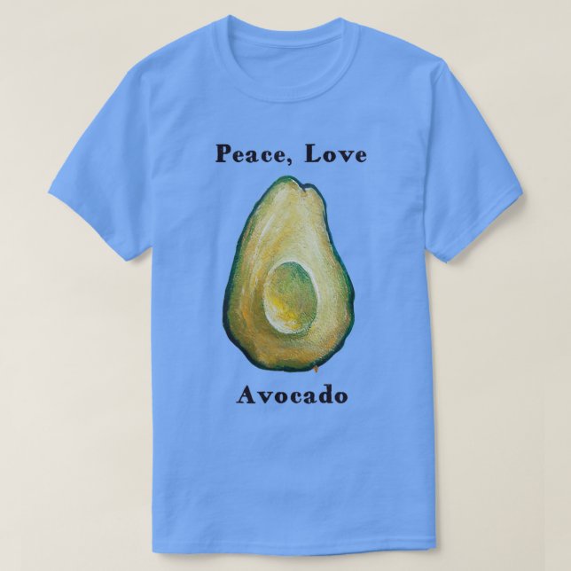 Peace Kärlek Avocado målar vegetariskt friskt foto T Shirt (Design framsida)