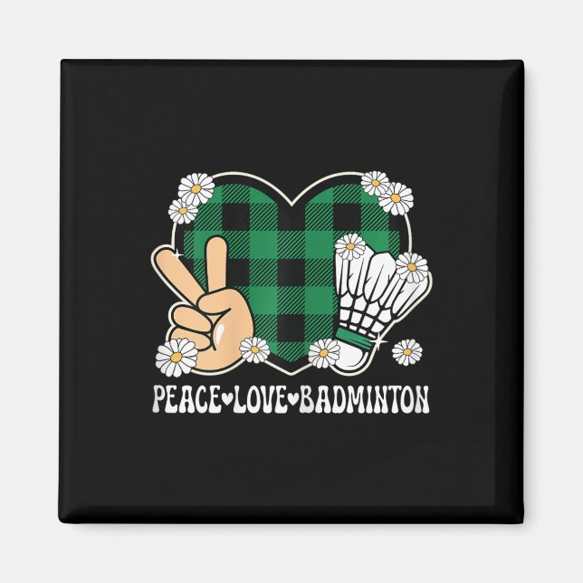 Peace Kärlek Badminton Älskare Exfit Women Kids Ki Magnet (Framsidan)