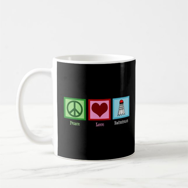 Peace Kärlek Badminton Kaffemugg (Vänster)