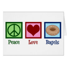 Peace Kärlek Bagels-kort