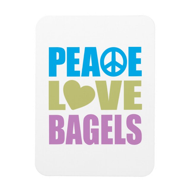 Peace Kärlek Bagels Magnet (Vertikal)