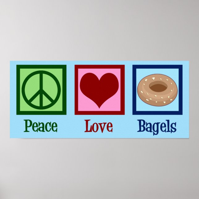 Peace Kärlek Bagels Poster (Framsidan)