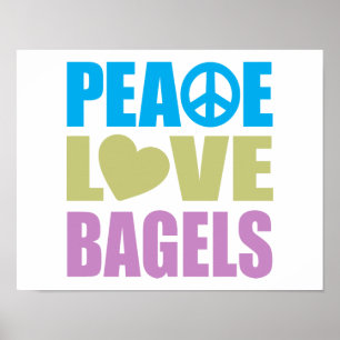 Peace Kärlek Bagels Poster