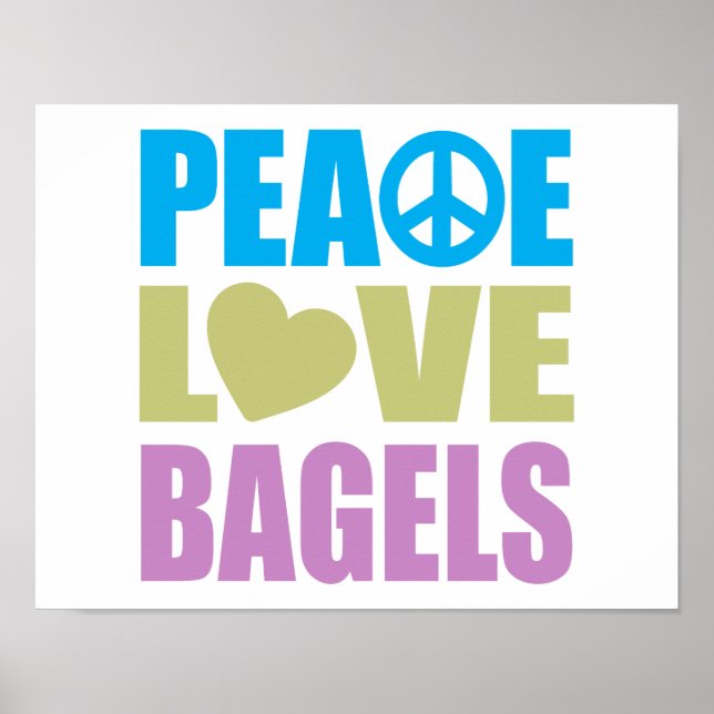Peace Kärlek Bagels Poster (Framsidan)