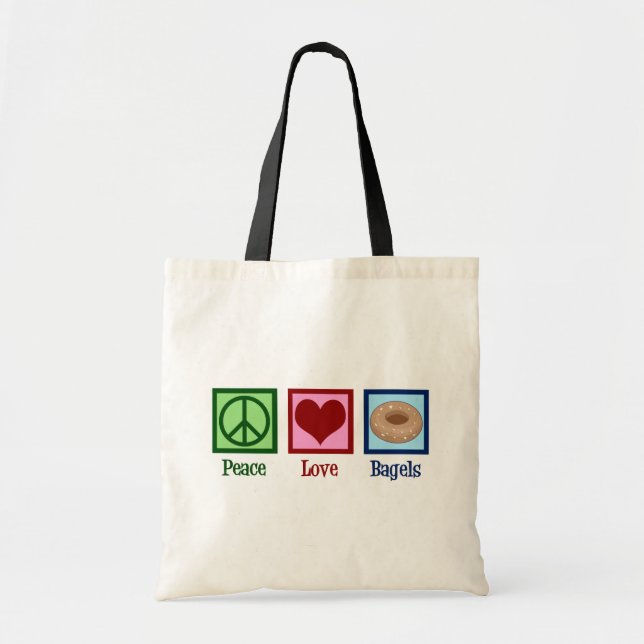 Peace Kärlek Bagels Tygkasse (Framsidan)