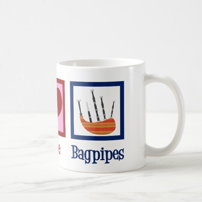Peace Kärlek Bagpipes Kaffemugg (Höger)