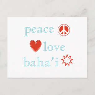 Peace Kärlek Bahai Vykort