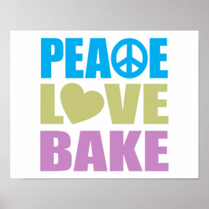 Peace Kärlek Bake Poster