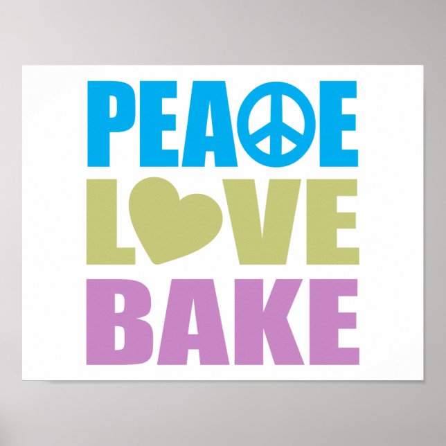 Peace Kärlek Bake Poster (Framsidan)