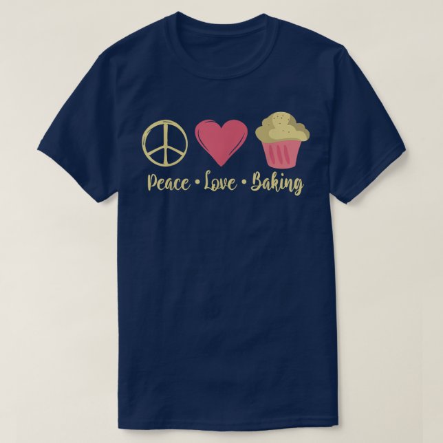 Peace Kärlek Baking Cooking Baking Baker T Shirt (Design framsida)