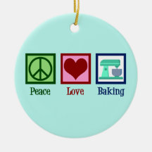 Peace Kärlek Baking Cute Teal Bakery jul