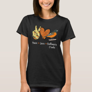 Peace Kärlek Baltimore Oriole Bird T Shirt